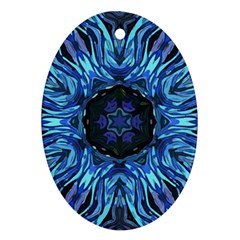 Background-blue-flower Ornament (oval) by Bedest