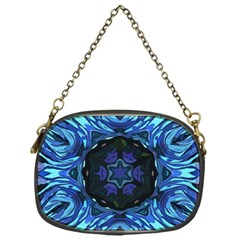 Background-blue-flower Chain Purse (one Side) by Bedest