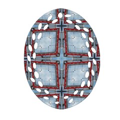 Pattern-cross-geometric-shape Oval Filigree Ornament (two Sides) by Bedest