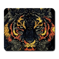 Tiger-predator-abstract-feline Large Mousepad by Cowasu
