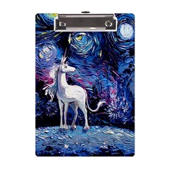 Unicorn Starry Night Print Van Gogh A5 Acrylic Clipboard by Sarkoni