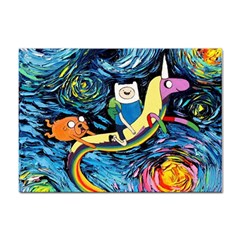 Cartoon Parody  Art Starry Night Van Gogh Sticker A4 (10 Pack) by Sarkoni