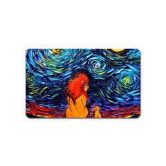 Lion Art Starry Night Van Gogh Magnet (name Card) by Sarkoni