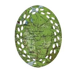 Map Earth World Russia Europe Oval Filigree Ornament (two Sides) by Bangk1t