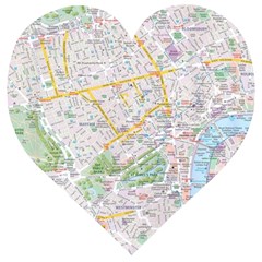 London City Map Wooden Puzzle Heart by Bedest