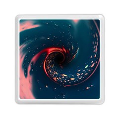 Fluid Swirl Spiral Twist Liquid Abstract Pattern Memory Card Reader (square) by Ravend