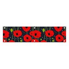 Background Poppies Flowers Seamless Ornamental Banner And Sign 4  X 1  by Ravend