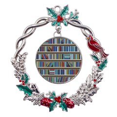 Bookshelf Metal X mas Wreath Holly Leaf Ornament by Ravend