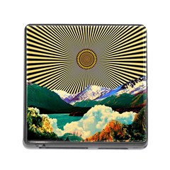 Surreal Art Psychadelic Mountain Memory Card Reader (square 5 Slot) by Ndabl3x
