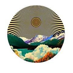 Surreal Art Psychadelic Mountain Mini Round Pill Box (pack Of 3) by Ndabl3x