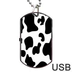 Black And White Cow Print,wallpaper Dog Tag Usb Flash (one Side) by nateshop