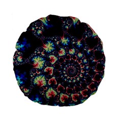 Psychedelic Colorful Abstract Trippy Fractal Standard 15  Premium Flano Round Cushions by Bedest