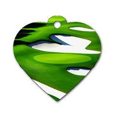 Golf Course Par Green Dog Tag Heart (one Side) by Sarkoni