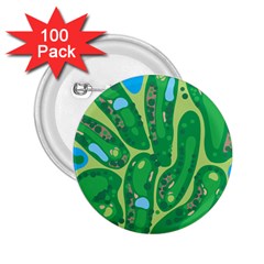 Golf Course Par Golf Course Green 2 25  Buttons (100 Pack)  by Sarkoni