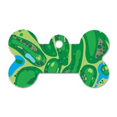 Golf Course Par Golf Course Green Dog Tag Bone (two Sides) by Sarkoni