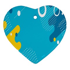 Blue Yellow Abstraction, Creative Backgroun Ornament (heart) by nateshop