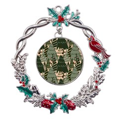 Christmas Vector Seamless Tree Pattern Metal X mas Wreath Holly Leaf Ornament by Sarkoni