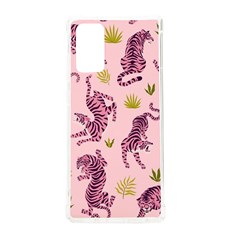 Pink Tigers And Tropical Leaves Patern Samsung Galaxy Note 20 Tpu Uv Case by Sarkoni