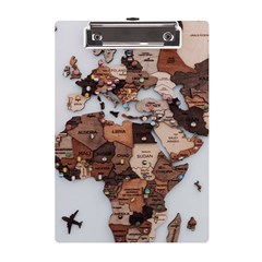3d Vintage World Map A5 Acrylic Clipboard by Grandong