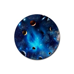 3d Universe Space Star Planet Rubber Coaster (round) by Grandong