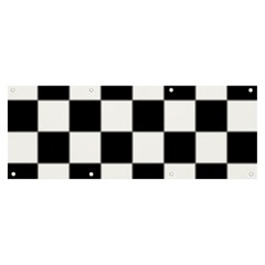 Black White Chess Board Banner And Sign 8  X 3  by Ndabl3x