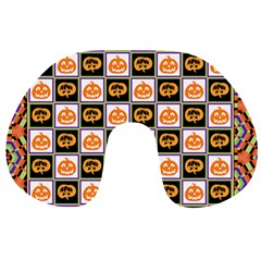 Chess Halloween Pattern Travel Neck Pillow by Ndabl3x
