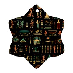 Hieroglyphs Space Snowflake Ornament (two Sides) by Ndabl3x