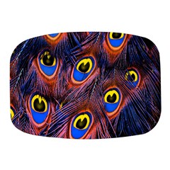 Peacock-feathers,blue,yellow Mini Square Pill Box by nateshop
