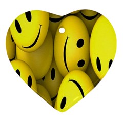 Emoji, Colour, Faces, Smile, Wallpaper Heart Ornament (two Sides) by nateshop