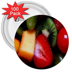 Fruits, Food, Green, Red, Strawberry, Yellow 3  Buttons (100 Pack)  by nateshop