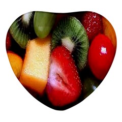 Fruits, Food, Green, Red, Strawberry, Yellow Heart Glass Fridge Magnet (4 Pack) by nateshop