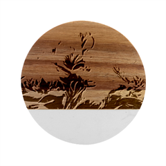 Abstract Blossoms  Marble Wood Coaster (round) by Internationalstore