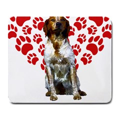 Brittany Spaniel Gift T- Shirt Cute Brittany Valentine Heart Paw Brittany Dog Lover Valentine Costum Yoga Reflexion Pose T- Shirtyoga Reflexion Pose T- Shirt Large Mousepad by hizuto