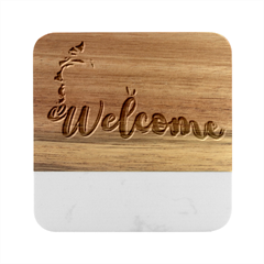 Arts Marble Wood Coaster (square) by Internationalstore