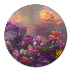 Floral Blossoms  Round Mousepad by Internationalstore