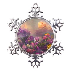 Floral Blossoms  Metal Large Snowflake Ornament by Internationalstore