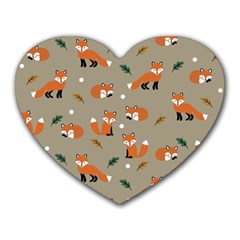 Fox Pattern Texture Heart Mousepad by Pakjumat