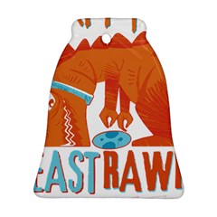 Easter Dinosaur T- Shirt Happy East Rawr T- Rex Dinosaur Easter Bunny T- Shirt Bell Ornament (two Sides) by ZUXUMI