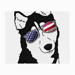 Fourth Of July T- Shirt Patriotic Husky T- Shirt Small Glasses Cloth by ZUXUMI