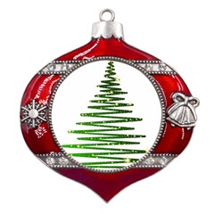 Christmas Tree Holidays Metal Snowflake And Bell Red Ornament by Sarkoni