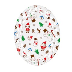 Christmas Santa Claus Pattern Ornament (oval Filigree) by Sarkoni