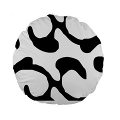 Black And White Swirl Pattern T- Shirt Black And White Swirl Pattern T- Shirt Standard 15  Premium Round Cushions by EnriqueJohnson