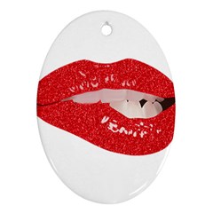 Lips -25 Oval Ornament (two Sides) by SychEva