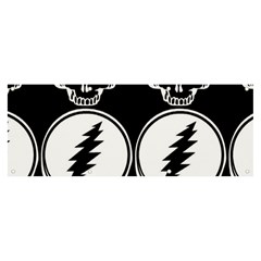 Black And White Deadhead Grateful Dead Steal Your Face Pattern Banner And Sign 8  X 3  by Sarkoni