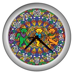 Grateful Dead Pattern Wall Clock (silver) by Sarkoni