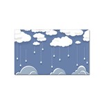 Clouds Rain Paper Raindrops Weather Sky Raining Sticker Rectangular (100 pack) Front