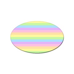 Cute Pastel Rainbow Stripes Sticker (oval) by Ket1n9