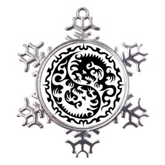 Ying Yang Tattoo Metal Large Snowflake Ornament by Ket1n9