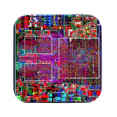 Technology Circuit Board Layout Pattern Square Metal Box (black) by Ket1n9
