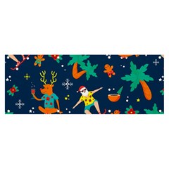 Colorful Funny Christmas Pattern Banner And Sign 8  X 3  by Ket1n9